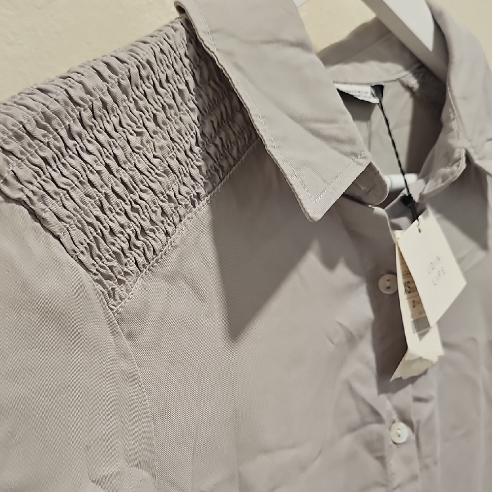 Zara XS Gray Tiered Blouse – NWT - Picture 4 of 5